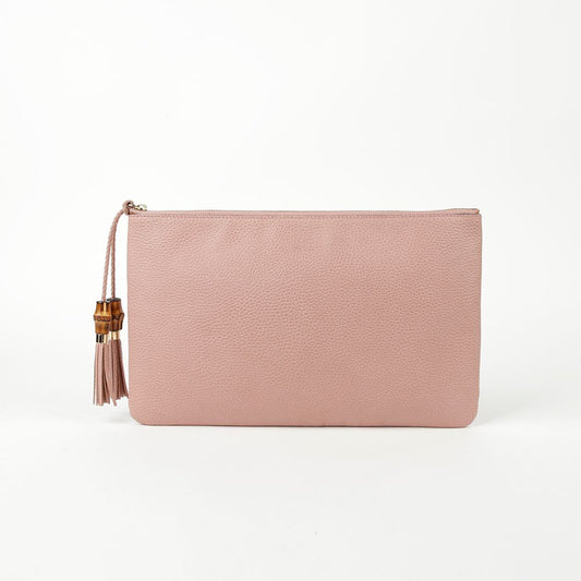 GUCCI 449653 ピンク レザー バンブー タッセル クラッチ 60877983