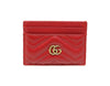 GUCCI レッド マトラッセ シェブロン レザー ゴールド GG マーモント カードケース 443127 61336397 [P]