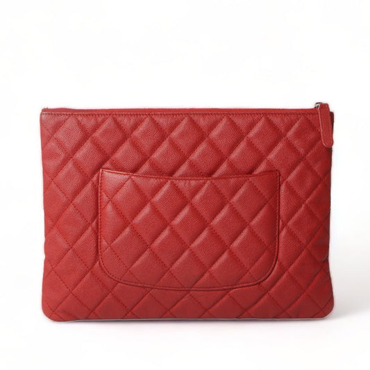 CHANEL キャビアポケットクラッチバッグニューミディアム/31227-1 61640781