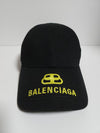 BALENCIAGA ブラックバイザーBB刺繍ロゴキャップ L 61750189 [P]
