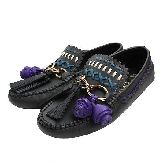 Tods Black Tassel Driving Loafers 37 61793749