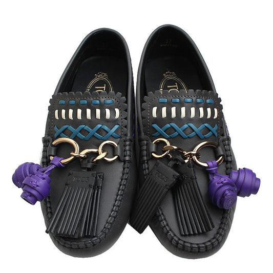 Tods Black Tassel Driving Loafers 37 61793749