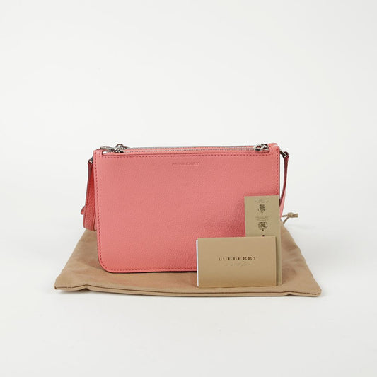 BURBERRY ピンク レザー ショルダー兼クロスバッグ 4075031 61433602