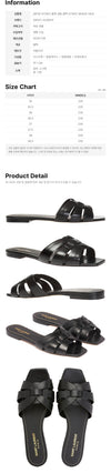 Saint Laurent Tribute Flat Sandals Black 1000 159745172 [P]