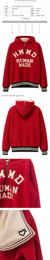 HUMAN MADE 26SS halb gefütterter Hoodie mit Reißverschluss rot HM30CS008 160468131 [P]