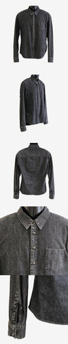Chrome Hearts Leather Patch Shirt Jacket in Washed Black B4OCMJNW 162849832 [P]