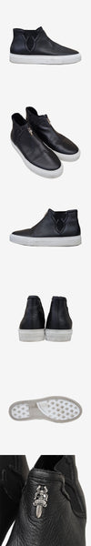 Chrome Hearts Leather Slip-On Black 37 162874831 [P]