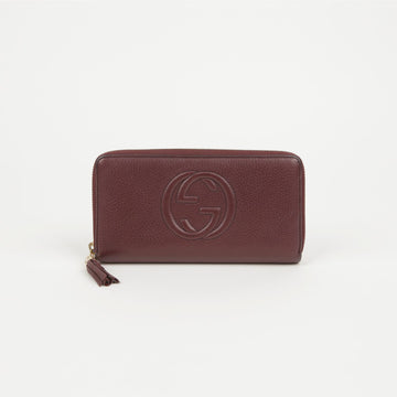 Gucci Burgundy Leather Soho Long Wallet 282413 62128643