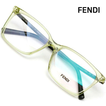 Fendi F945 312 Luxury Square Transparent Horn Eyeglasses 62491117