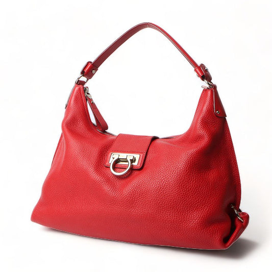 SALVATORE FERRAGAMO 21-D757 パニシャ シルバー ガンチーニショルダーバッグ/31286-4 62558088