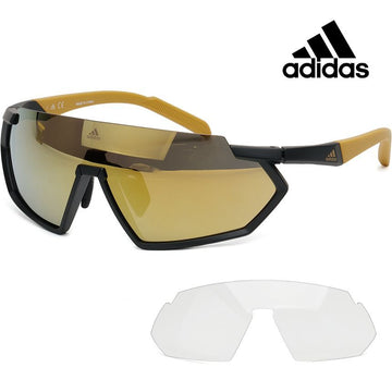 ADIDAS Sportsonnenschutzbrille für Tag und Nacht Wandern Radfahren Golf SP0041F 02G mit klaren Spiegel-Linsen 62827261