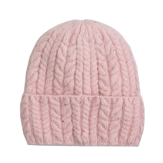 BLUMARINE Baby Pink Angora Blend Beanie Hat 62848702