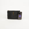 SAINT LAURENT ブラック マトラッセ レザー モノグラム ポーチ 379039 62494379 [P]