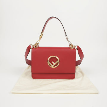 FENDI 8BT284 レッド レザー カン アイ エフ トート ショルダーバッグ 62390170