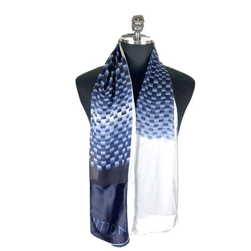 Louis Vuitton Double Silk Chiffon Long Scarf Blue 62944934