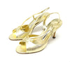 Manolo Blahnik Metallic Gold Leather Strap Heeled Women's Sandals 35 63068411 [P]
