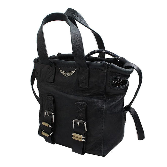 ZADIG & VOLTAIRE ネイビーブルー レザー トート 兼 クロスバッグ 63074830