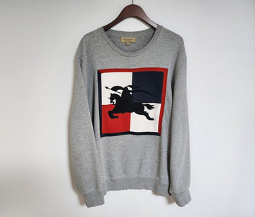 BURBERRY グレー チェッカー スクエア ロゴ トレーナー 8004090 63120031