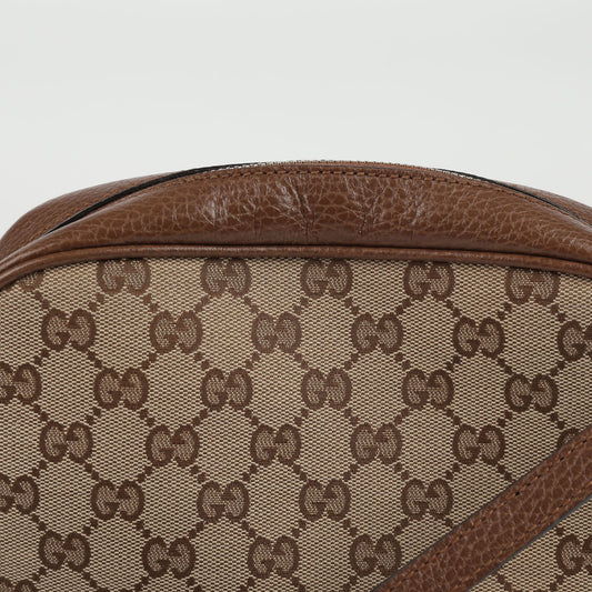 GUCCI 449413 GGジャカードキャンバスブラウンレザートリミングディスコショルダー兼クロスバッグ 62823798