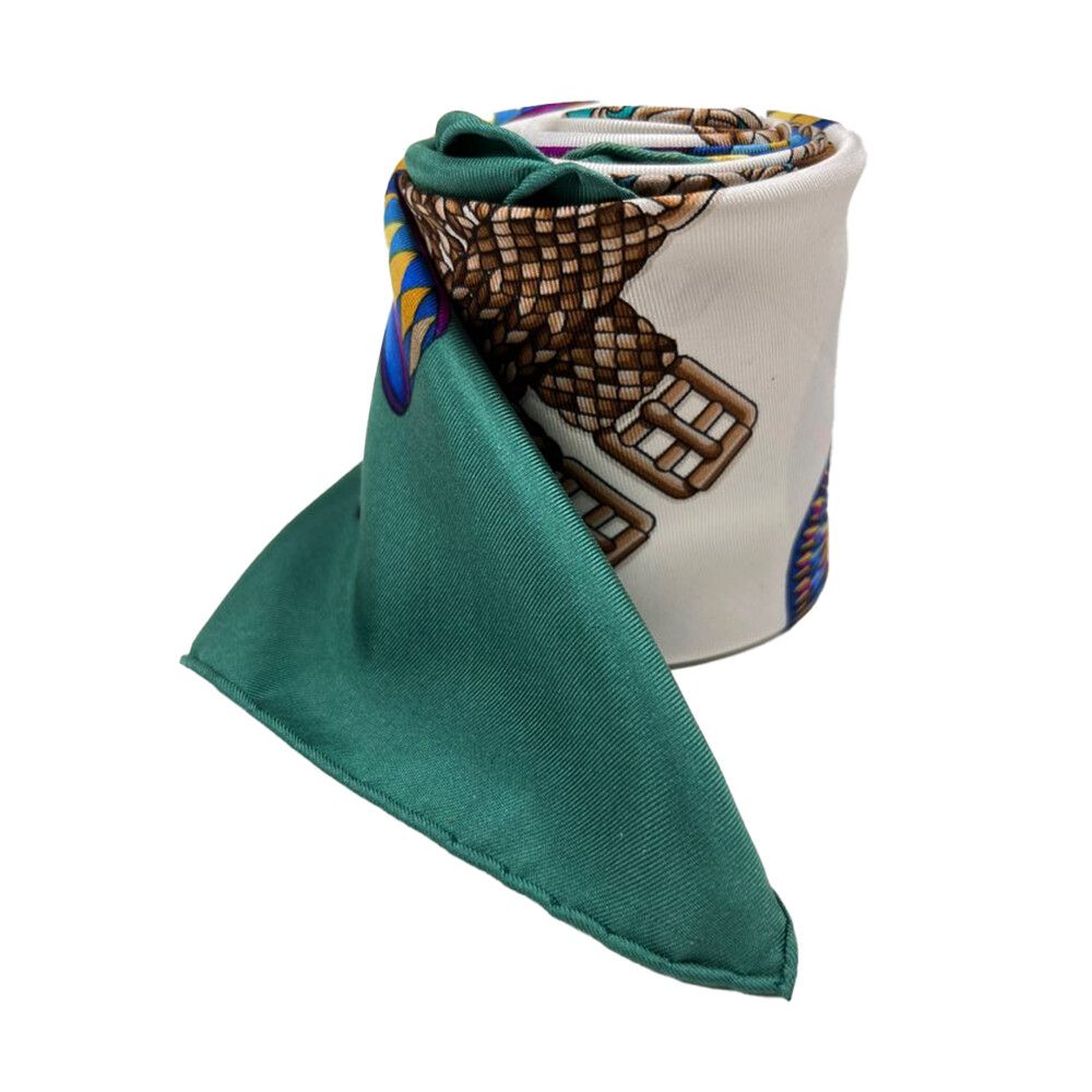 Hermes LES RUBANS DU CHEVAL Ribbon Scarf Aqua Green 90 63200402