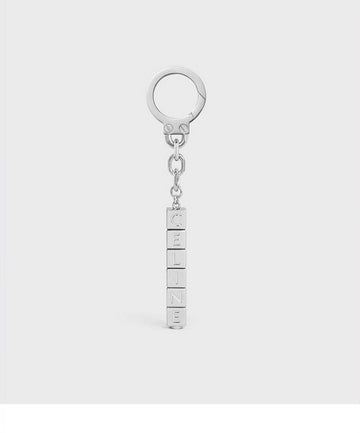 Celine Logo Cube Bag Charm Key Ring Silver 49H816BRA 36AG 63494526