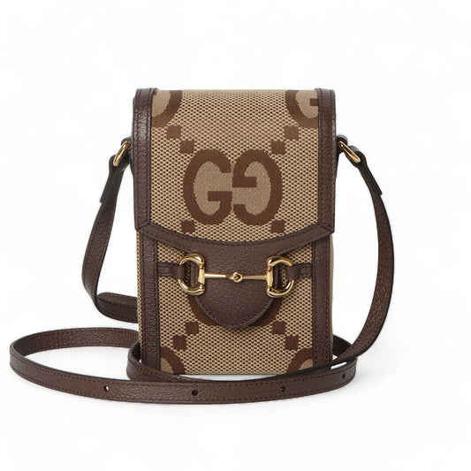 GUCCI 625615 ジャンボ GG ジャカード ホースビット 1955 ミニ クロスバッグ/31341 63502215