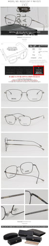 Hugo Boss Titanium Eyeglass Frame BOSS1297F R81 Metal Ultra-Light Asian Fit 63624580 [P]