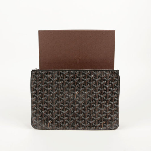 Goyard Black Canvas Sena Clutch in Medium Size 63494083