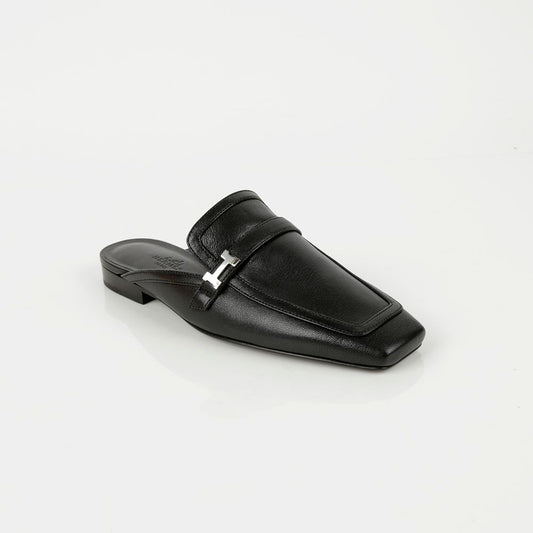 HERMES H231054Z Leder Grumpy Mules Slipper in Schwarz 35 63477528