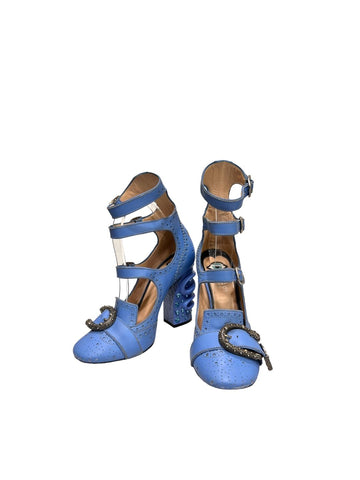 GUCCI Dionysos Quincore Heel Pumps 37 blau 63944916