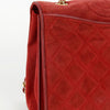CHANEL レッドスウェードフラップチェーンショルダーバッグ 63407742 [P]