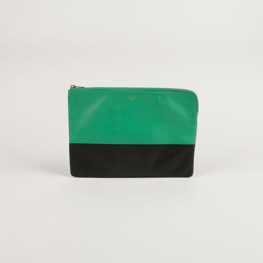 Celine Multi Color Leather Two-Tone Clutch 104233 63710117