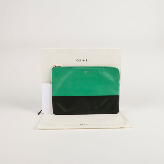Celine Multi Color Leather Two-Tone Clutch 104233 63710117