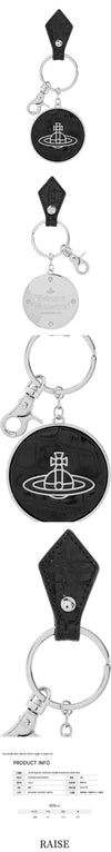 VIVIENNE WESTWOOD ORB Logo Krokodil Schlüsselanhänger Schwarz 82030103 L0039 N401 64078612 [P]
