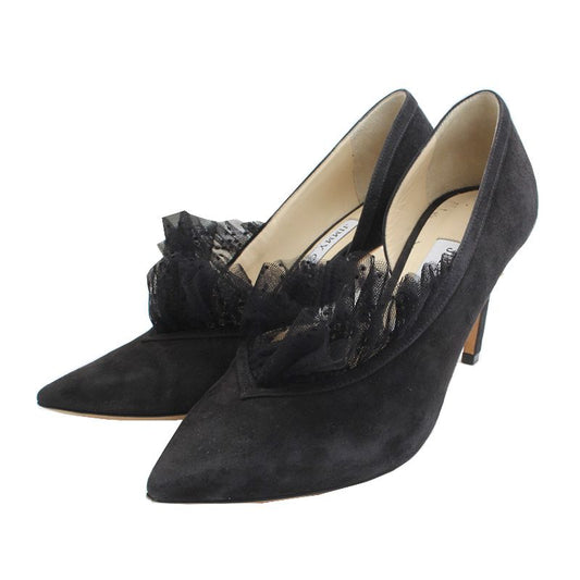 JIMMY CHOO Schwarzes Wildleder-Spitzenpumps 37 64087224