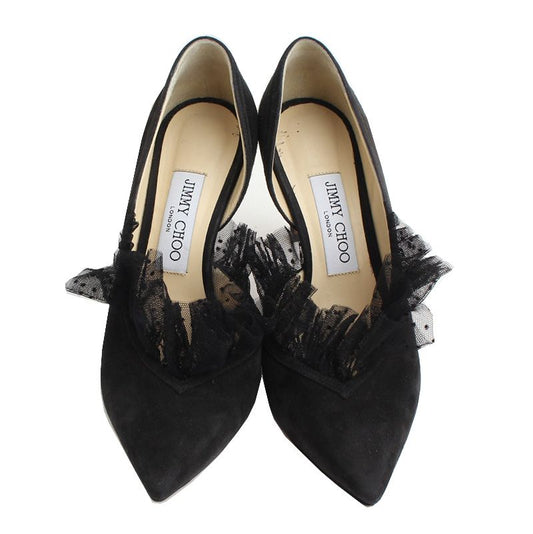 JIMMY CHOO Schwarzes Wildleder-Spitzenpumps 37 64087224