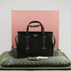 GUCCI ブラックレザー パイソントリミング トートバッグ 711057 101121395 [P]
