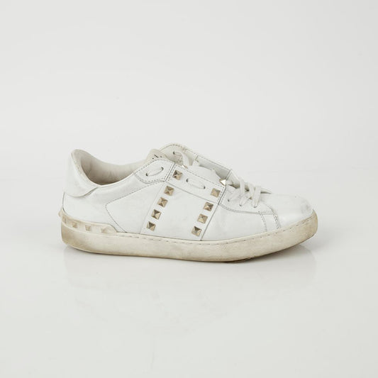 Valentino White Leather Rockstud Untitled Hidden Sneakers 40.5 63933312