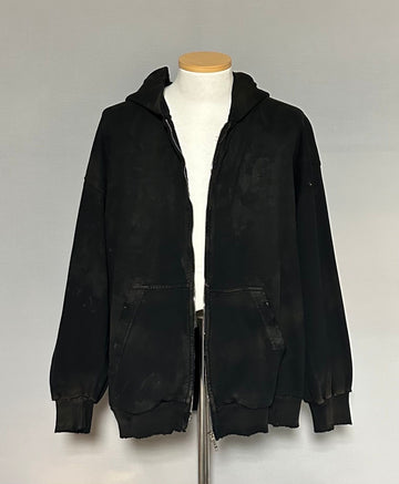 Balenciaga Mud Distressed Zip-Up Hoodie 100 64246607