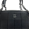CHANEL Große Schultertasche aus Baumwolle mit schwarzer Kette 7044619 64251229 [P]