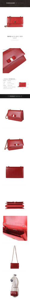 Salvatore Ferragamo Women's Ginny Clutch / Chain Bag 21 E480 Rosso 49854328 [P]