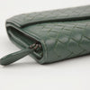 BOTTEGA VENETA 150509 グリーン レザー インタリオ コンチネンタル ジップ フラップ ロング 財布 66401544 [P]