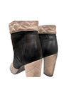 CHANEL Quilted Women's Ankle Boot Heel 36 1/2 64300228 [P]