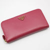 Prada 1M0506 Pink Saffiano Gold Triangle Logo Long Wallet 64303727 [P]