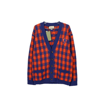 GUCCI Check Woll Interlocking Cardigan Größe L 711571 64026321