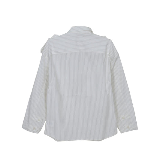 Givenchy CARE LABEL Size 34 White Cotton Stripe Shirt 64063263