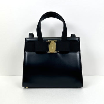 Salvatore Ferragamo Black Vara Ribbon Tote Shoulder Bag 3AFEB0151 64353843