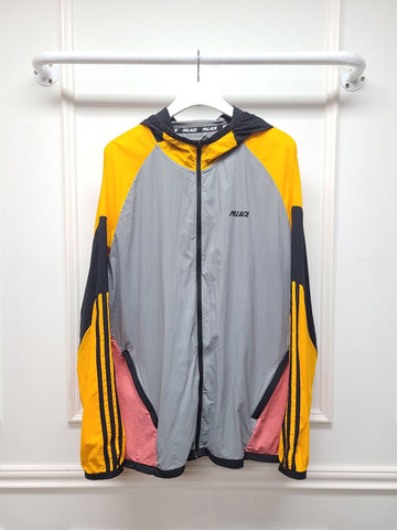 PALACE X アディダス オレンジ グレー シェル フード ジャケット 64354726