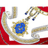 CELINE Sattel Silk Schal Elfenbein Rot 90 64364729 [P]