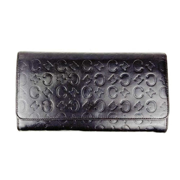 CELINE Logo Leder Damenlanggeldbörse Dunkelbraun 64364910